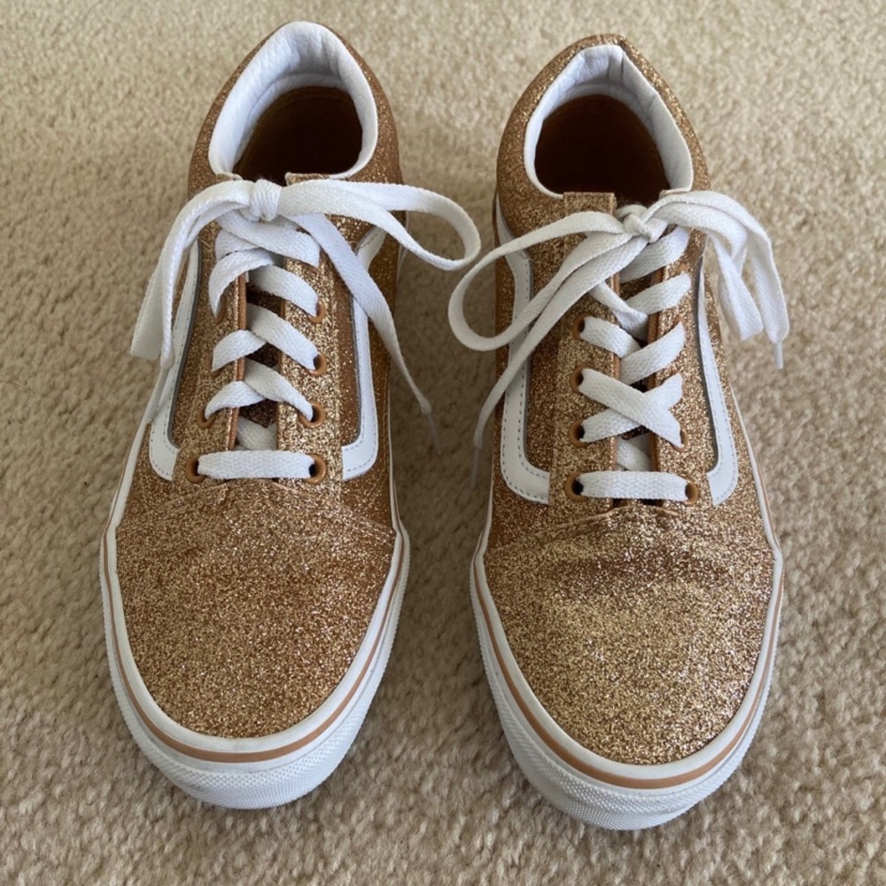 Old Skool Gold Vans 6.5 Juniors (8.5 Womens)